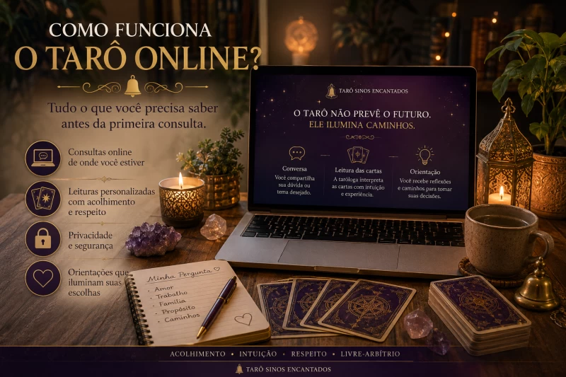Como funciona o Tarô Online? Tudo o que você precisa saber antes da primeira consulta