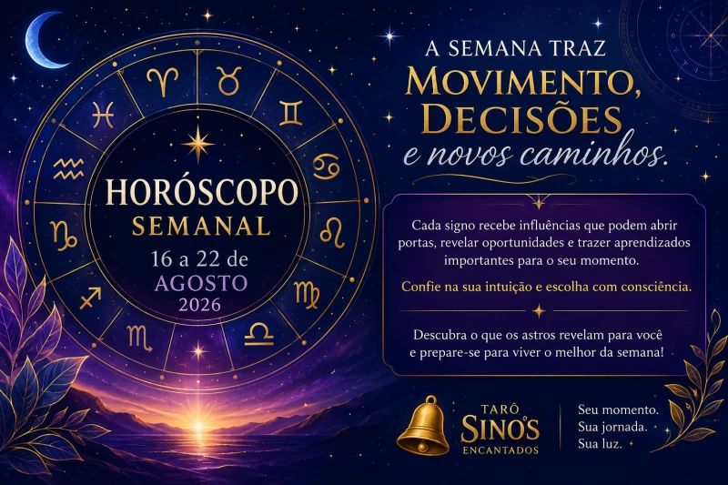 Horóscopo de 16 até 22 de agosto de 2026